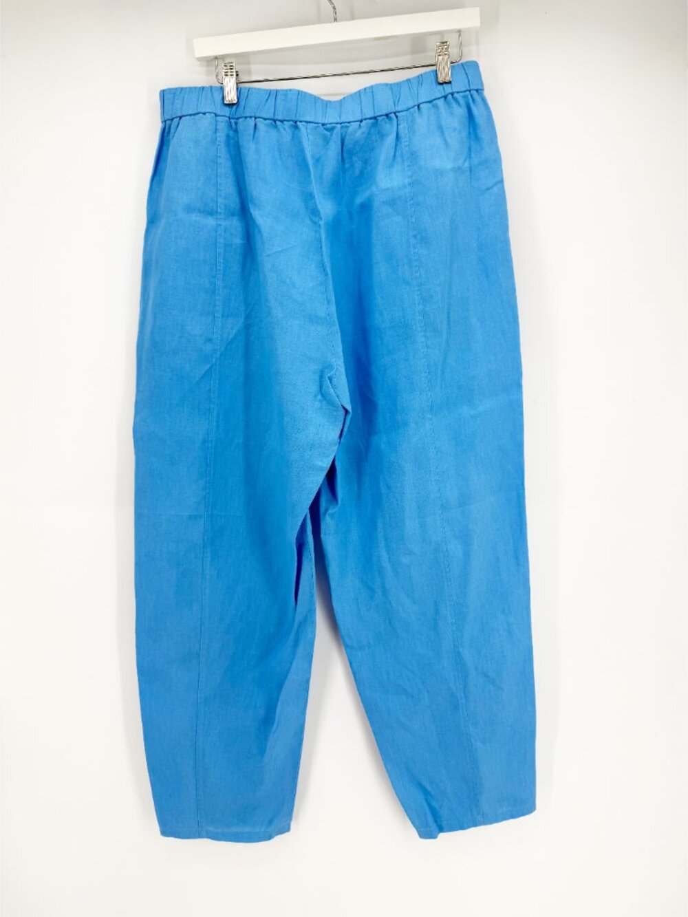 Eileen Fisher Organic Linen Lantern Barrel Leg Pant in Azure L - Picture 3 of 8